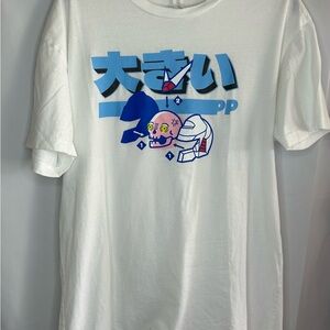 Next Level Apparel White Tee with Blue Accents